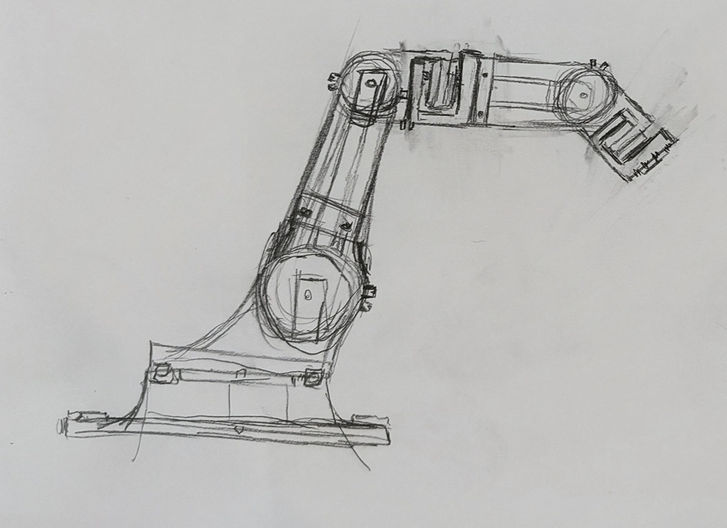 dessin de conception d'un robot 6 axes